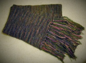 Teal & Purple Scarf, with fringe :)